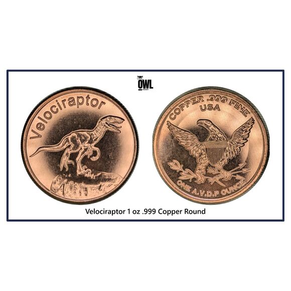 Other - Velociraptor 1 oz .999 Copper Round • Lost World Series • USA Minted